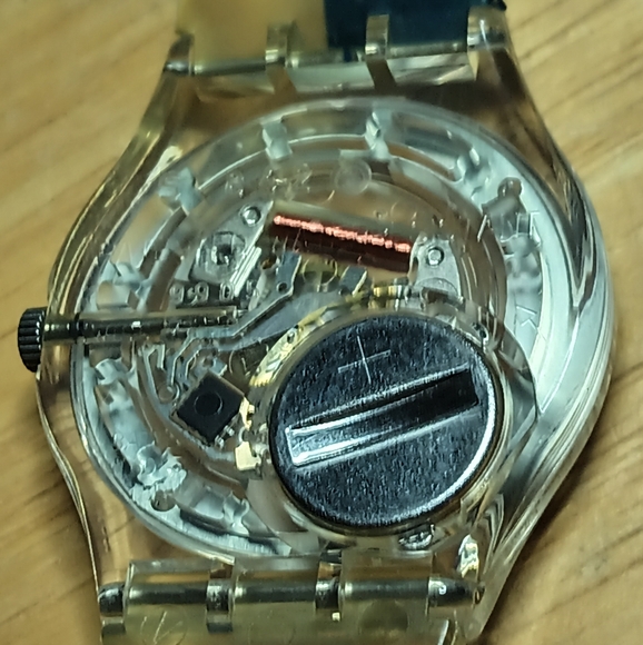 X Swatch Acrylic case black hour markers on white dial ring original Chrysler - Picture 7 of 11